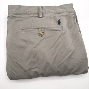 Polo Ralph‎ Lauren Mens Chino Pants 38x32 Tan Gray Cotton Stretch Straight Fit